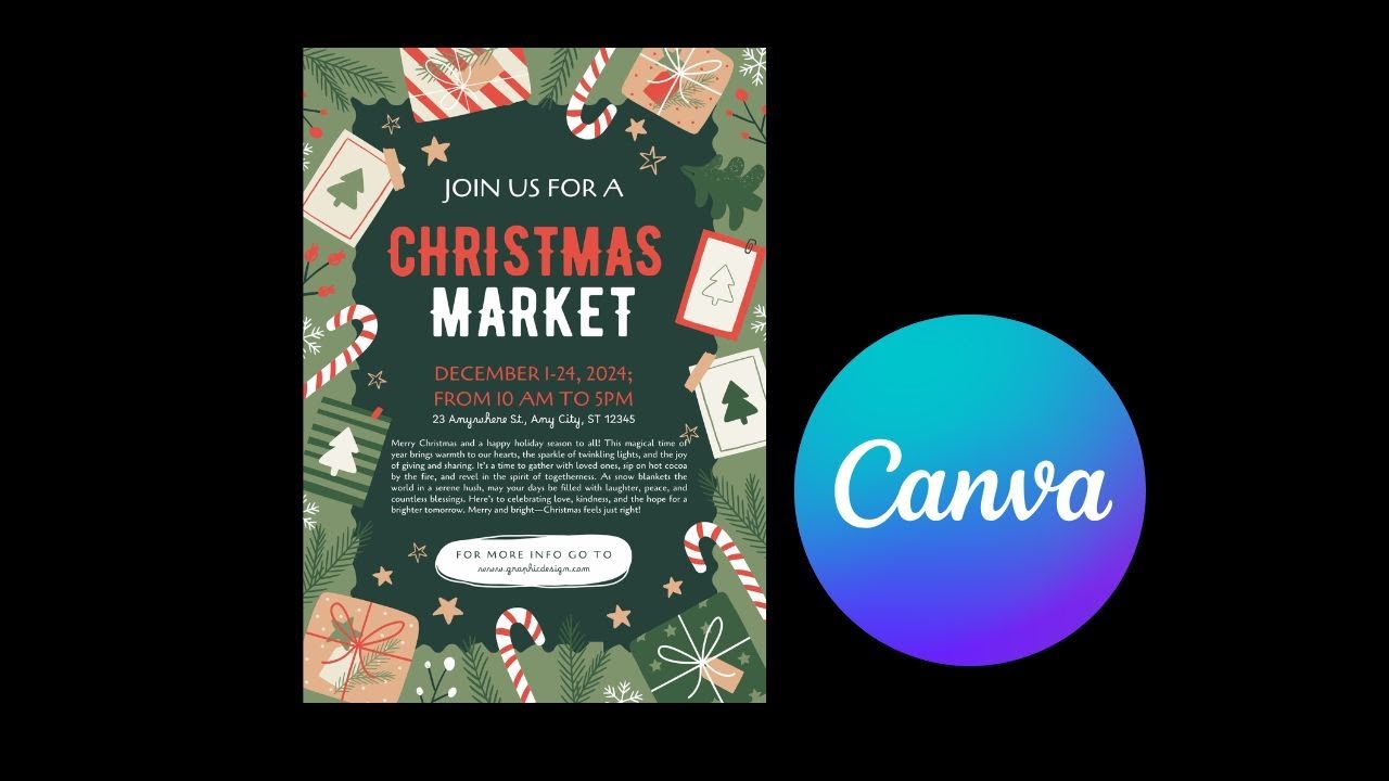How to Create Merry Christmas Flyer Design in Canva || Make Merry Christmas Flyer Design on Canva