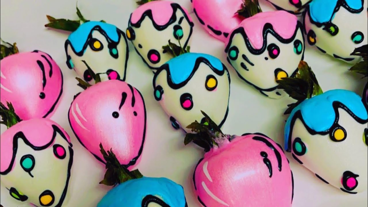 Comic Theme Chocolate Strawberries