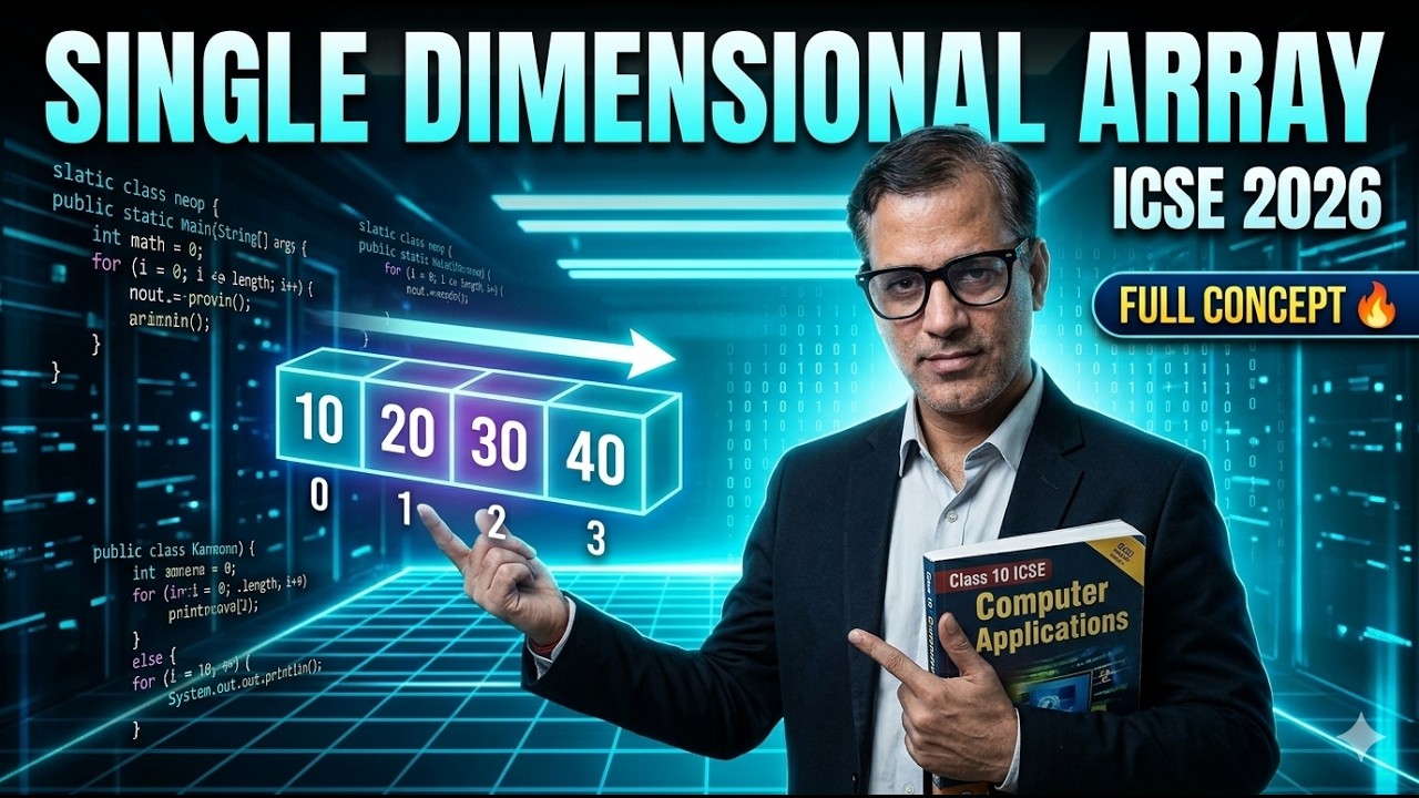 Single Dimensional Array | ICSE Computer Application | ICSE Class 10 | @sirtarunrupani