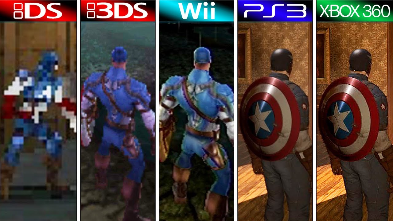 Captain America Super Soldier (2011) DS vs 3DS vs Wii vs PS3 vs XBOX 360 (Graphics Comparison)