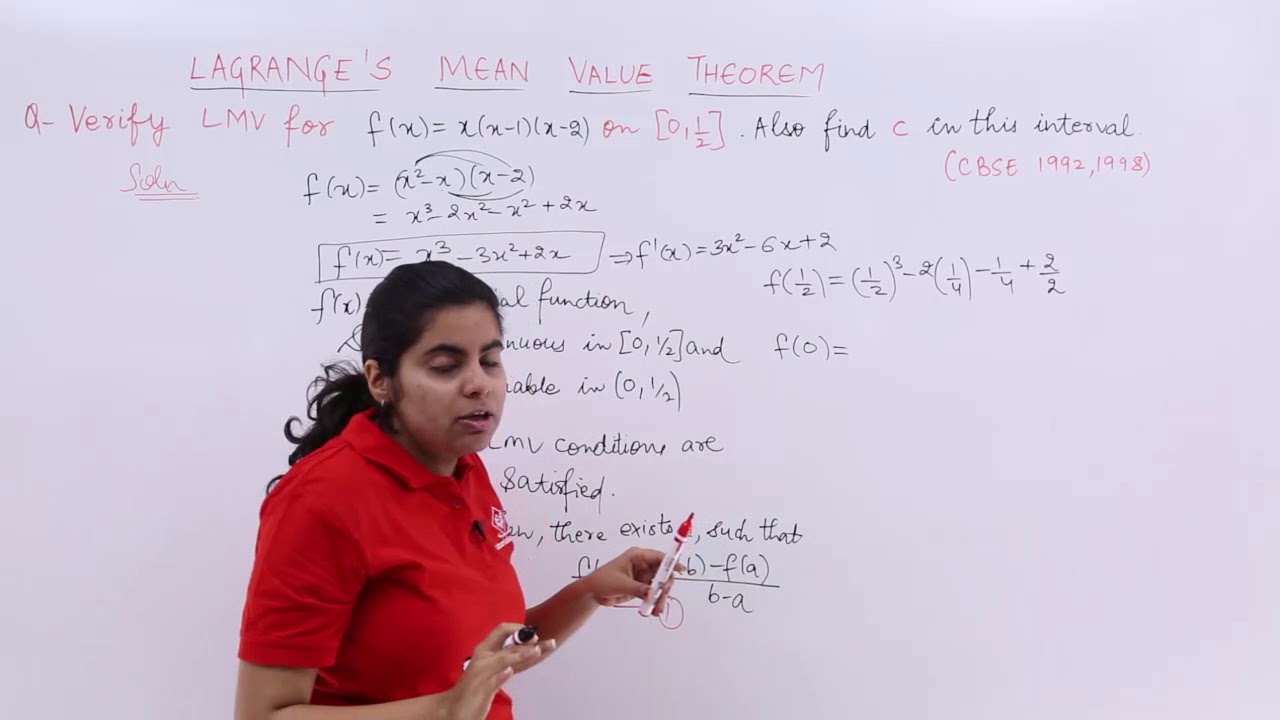 Class 12th &ndash; Problem 1 on Lagrange's Mean Value | Continuity and Differentiability | Tutorials Point