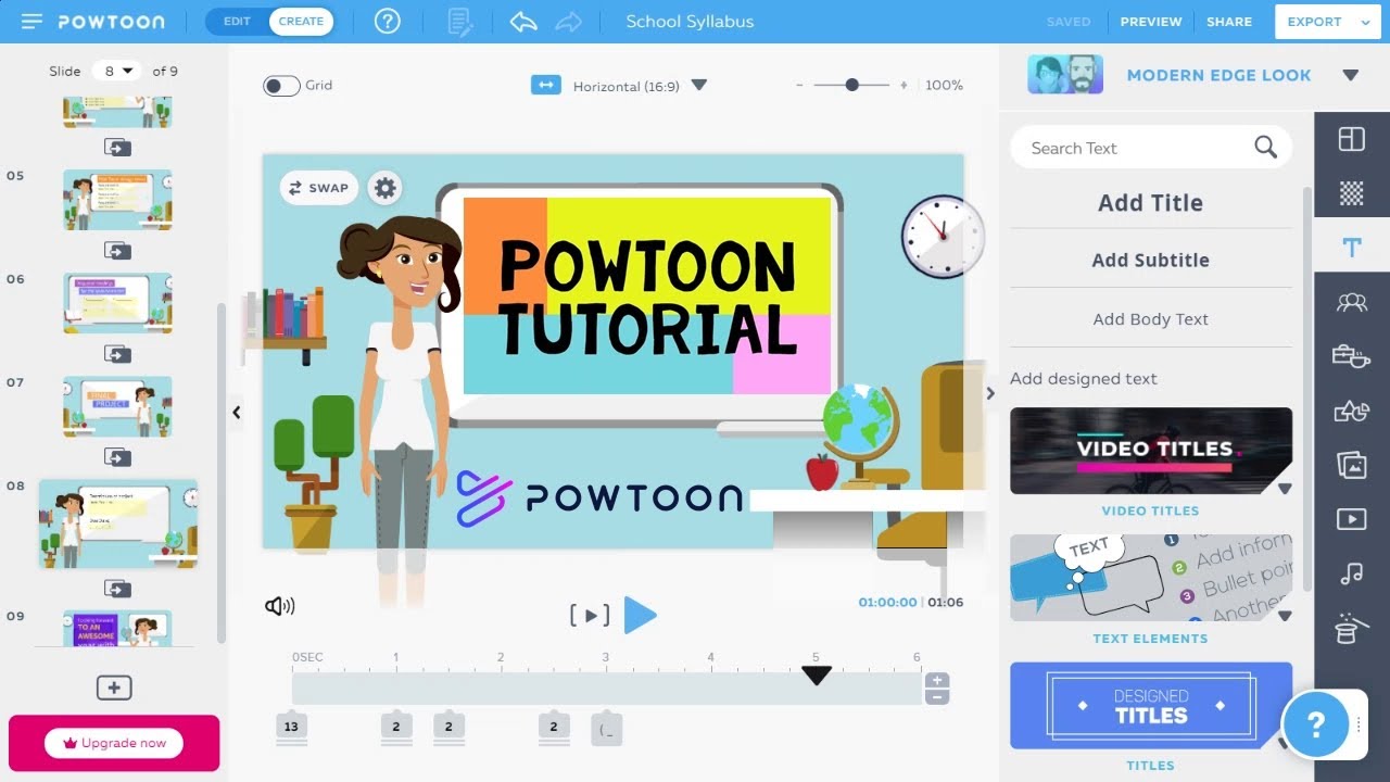 Powtoon Tutorial - How to Edit Template in Powtoon - Create Animation Video Online Free