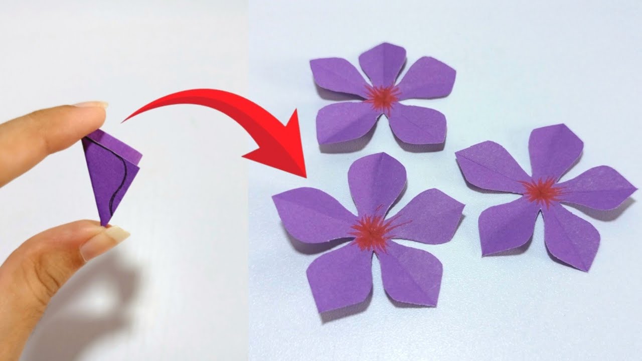 How To Make Periwinkle Paper Flower | Easy Paper Flower Making Craft | DIY Beautiful Paper Flower