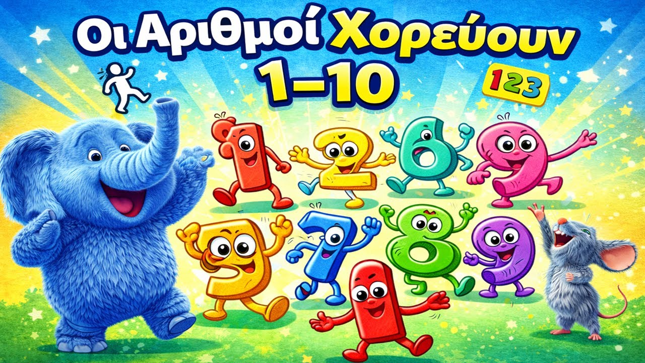 Οι Αριθμοί Χορεύουν 1–10 🎵🔢 | Μαθαίνω Αριθμούς με Τραγούδι | Εκπαιδευτικό για Παιδιά