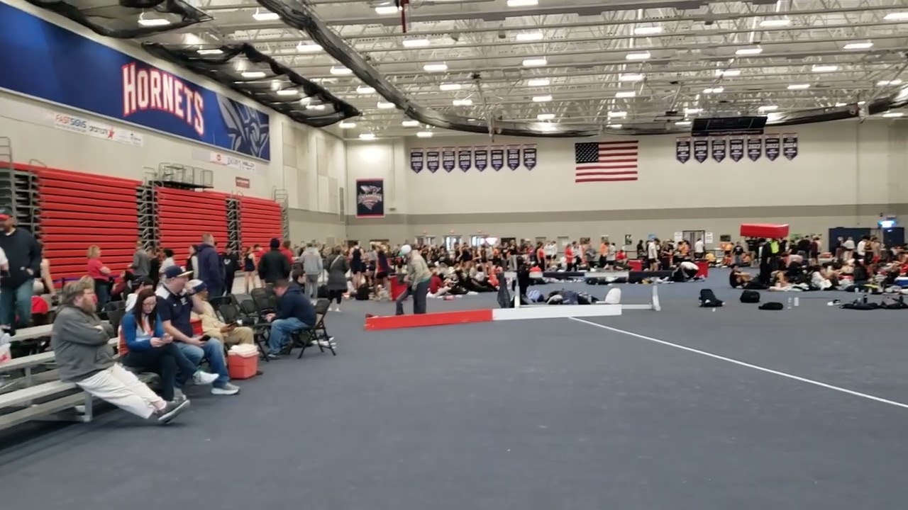 District 4D Indoor Track and Field Championship. James Wood high school. Peyton girls 500m