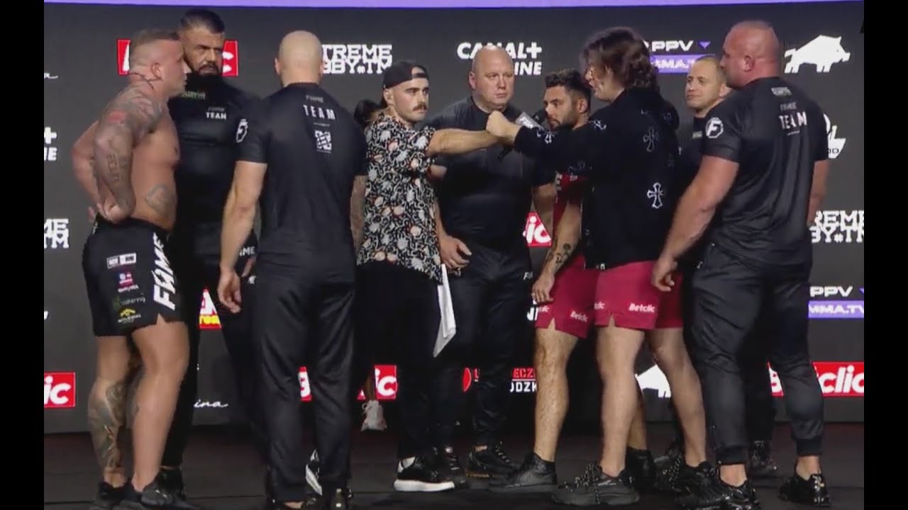 Natan Marcoń & Adrian Cios vs Denis  Załęcki -  Media trening , ważenie - FAME The Freak