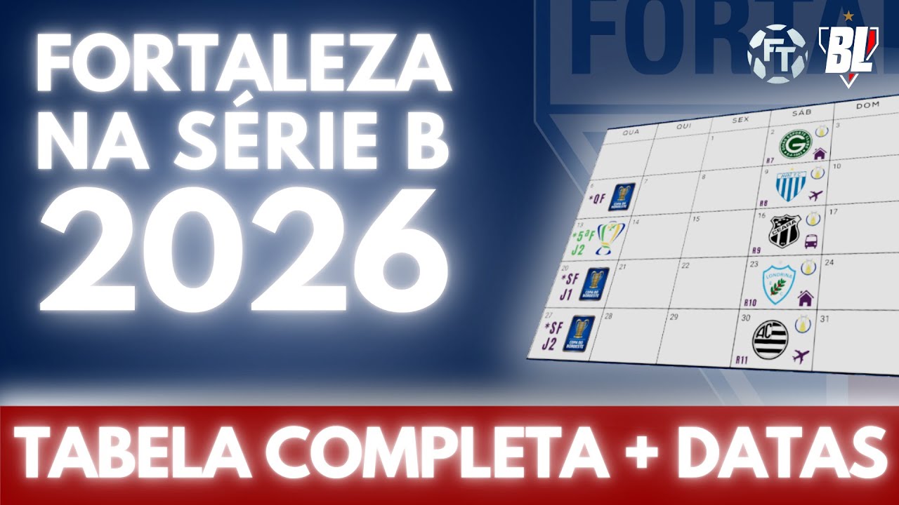 🚨 SÉRIE B: TABELA E CALENDÁRIO COMPLETO! VEJA O DIA DE TODOS OS JOGOS DO FORTALEZA EM 2026!