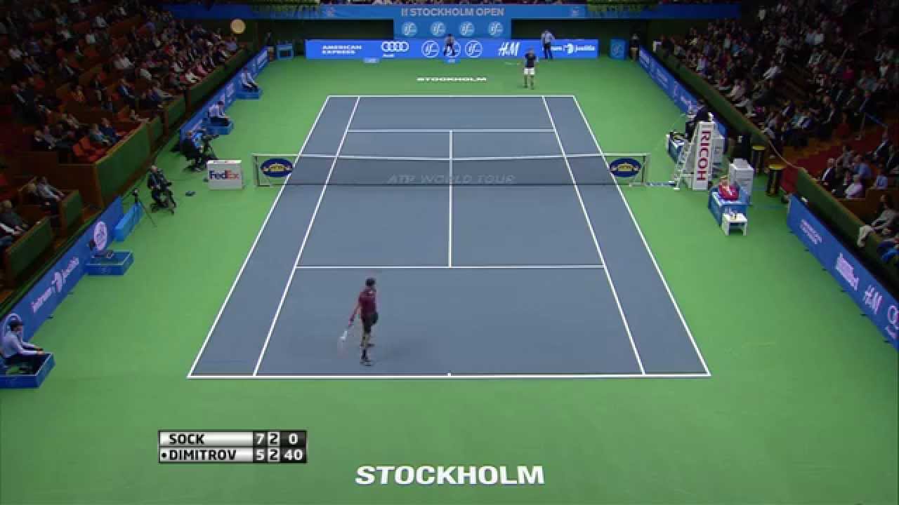 Grigor Dimitrov double hot shots at If Stockholm Open 2014