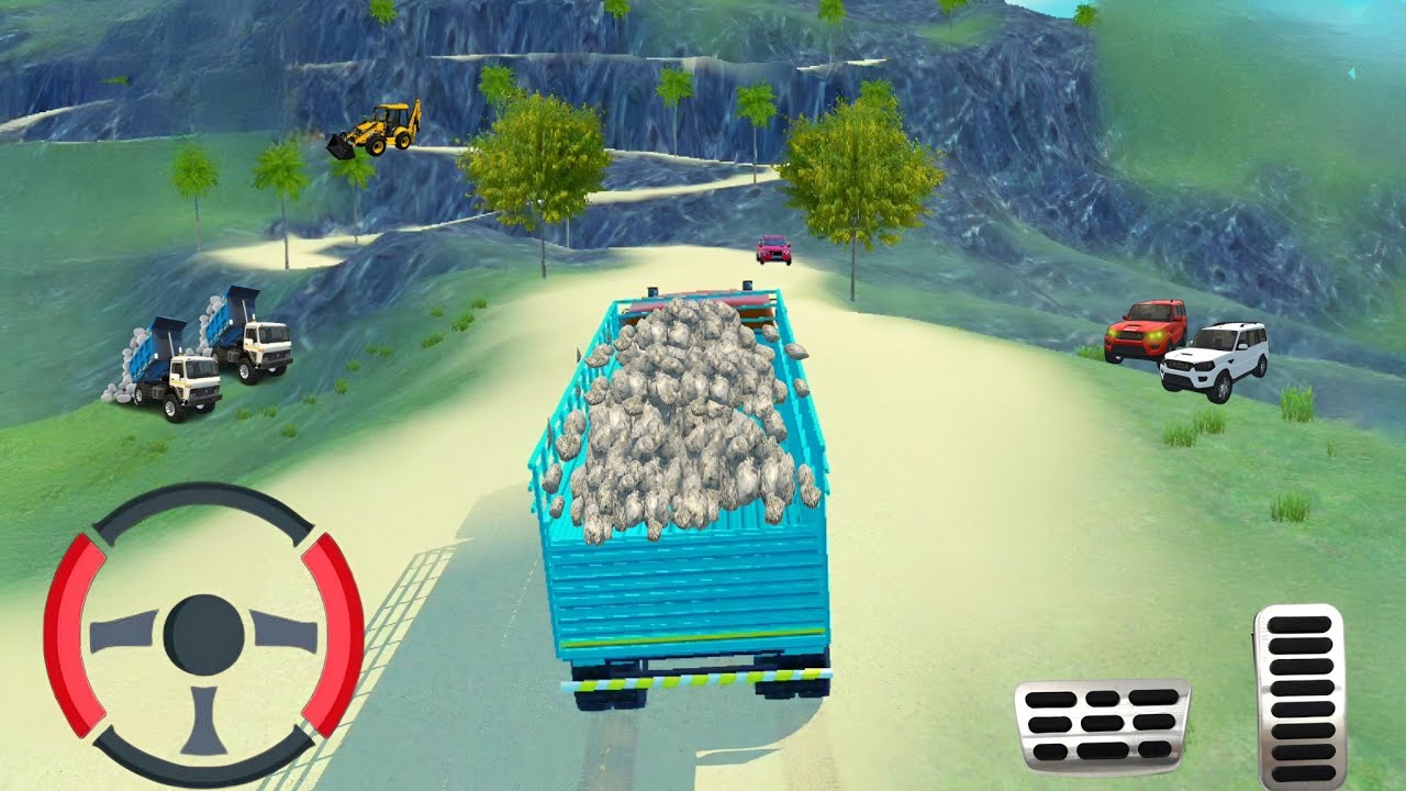Drive JCB and Unloading Stone From Tractor and Truck in Game🔥 #truck #jcb #tractor #truckdriving 