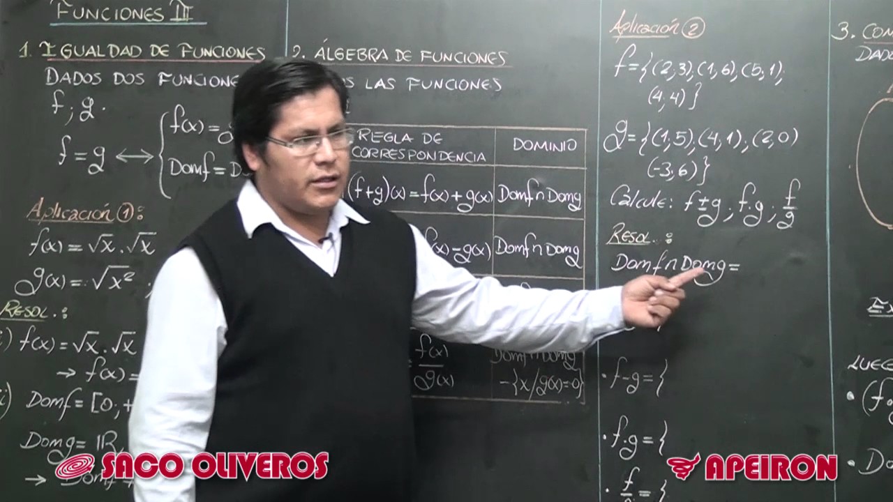 Saco Oliveros. Video Clases: Álgebra - Funciones III