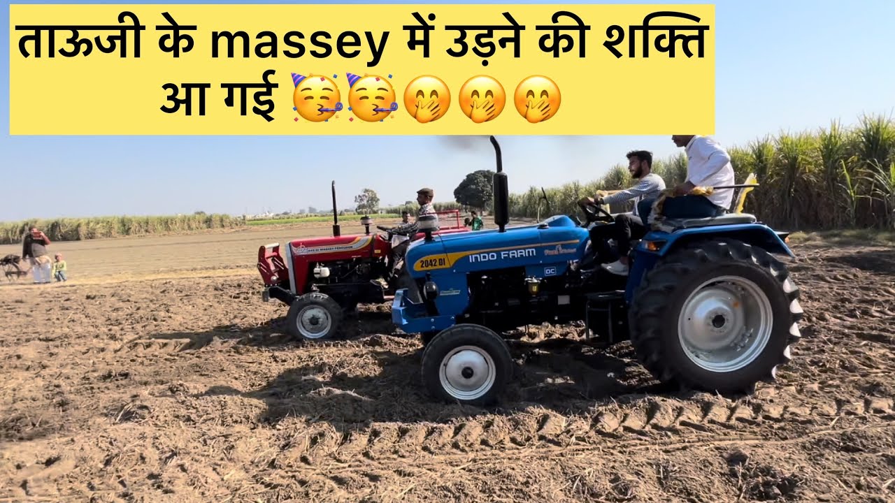 ताऊजी के massey ने पछाड़ दिया indo farm को 🤭🤭 | Massey 245 Vs Indo Farm 2042 | Speed Test