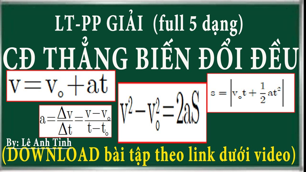 Phương pháp giải các dạng bài tập chuyển động thẳng biến đổi đều-p1
