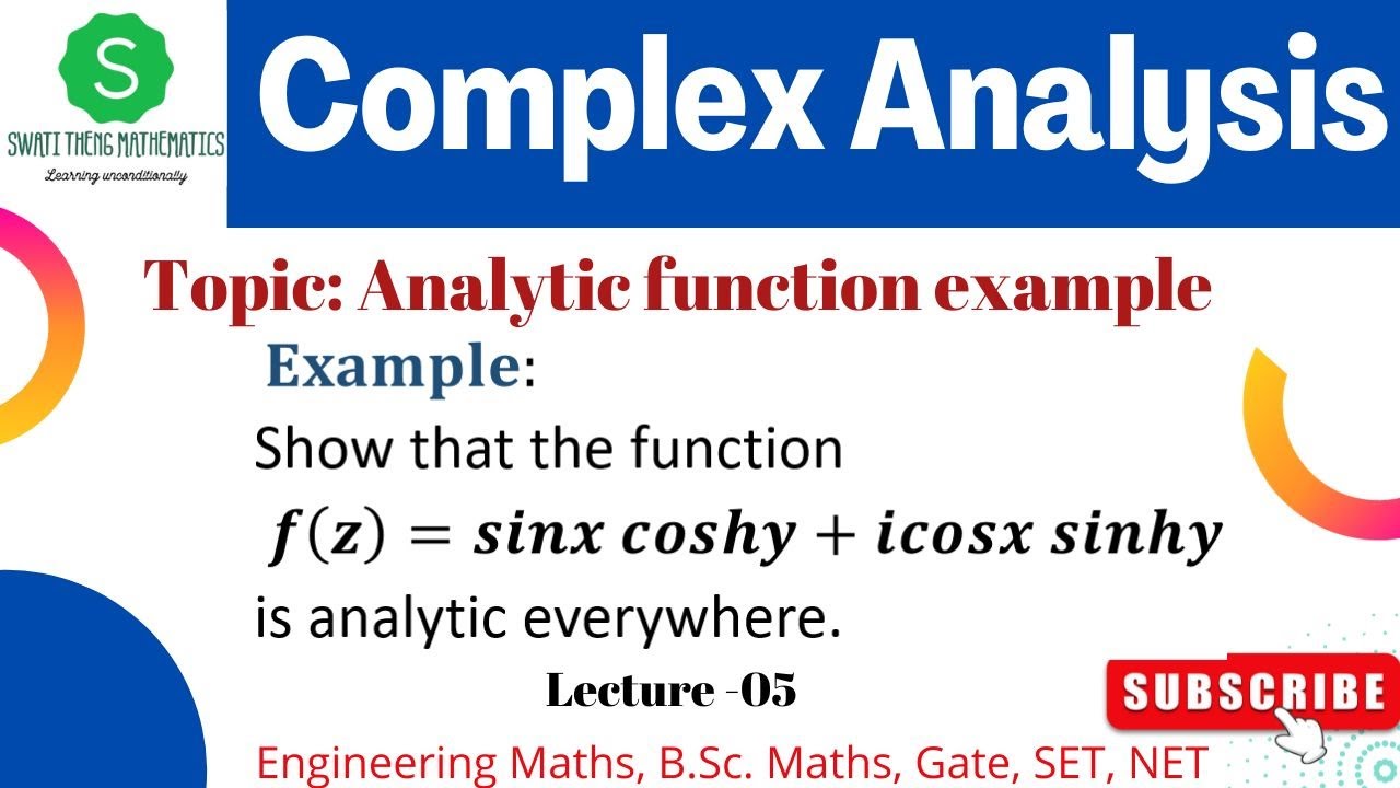 Show that the function 𝒇(𝒛)=𝒔𝒊𝒏𝒙 𝒄𝒐𝒔𝒉𝒚+𝒊𝒄𝒐𝒔𝒙 𝒔𝒊𝒏𝒉𝒚 is analytic everywhere || Complex Analysis