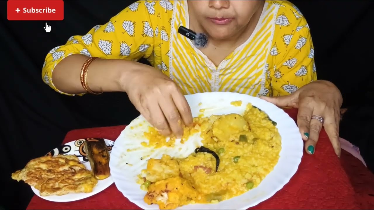 ASMR EATING kichuri with lot's of things in my plates🤤🧆@Foodierajashri004 