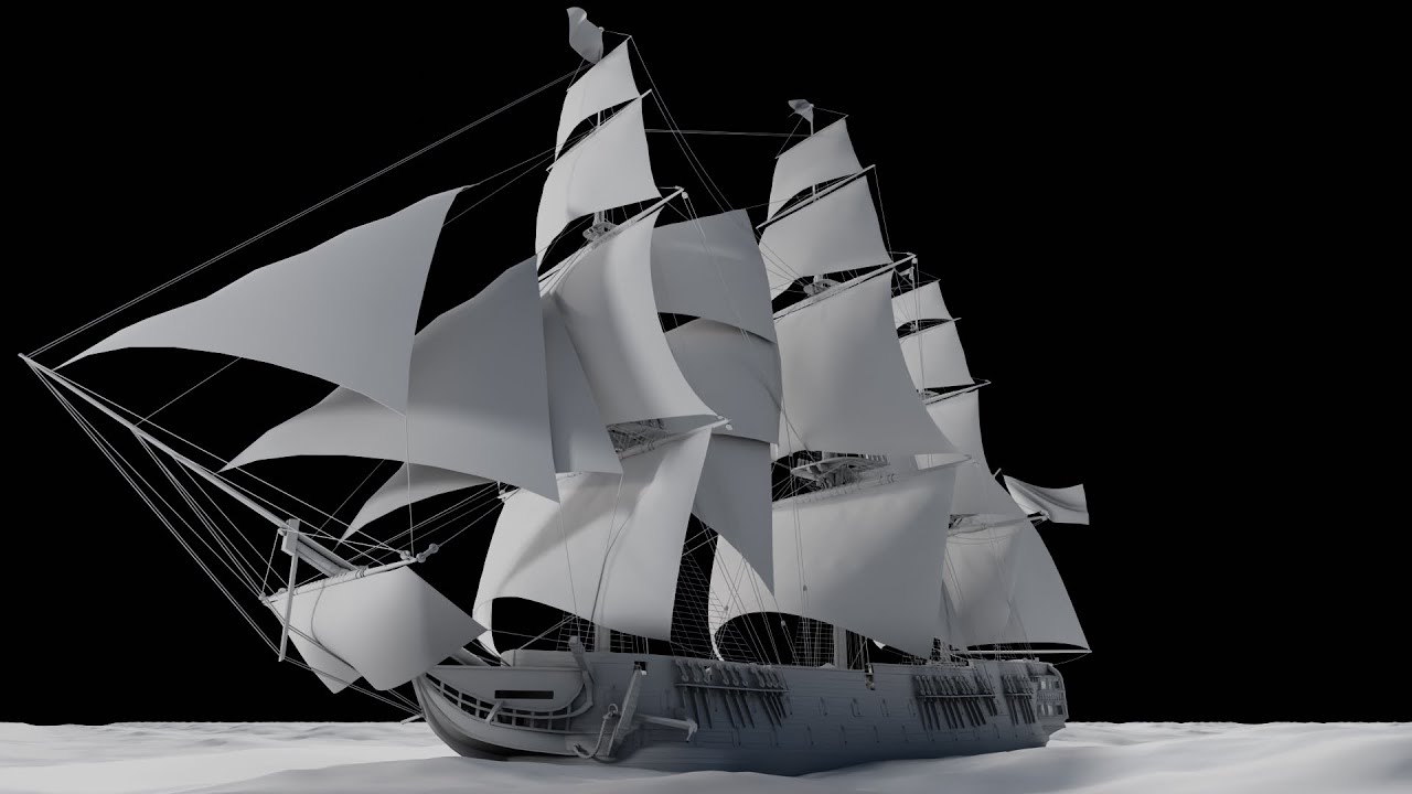 Azov the Ship of the Line | Modeling - Blender 2.90 Timelapse