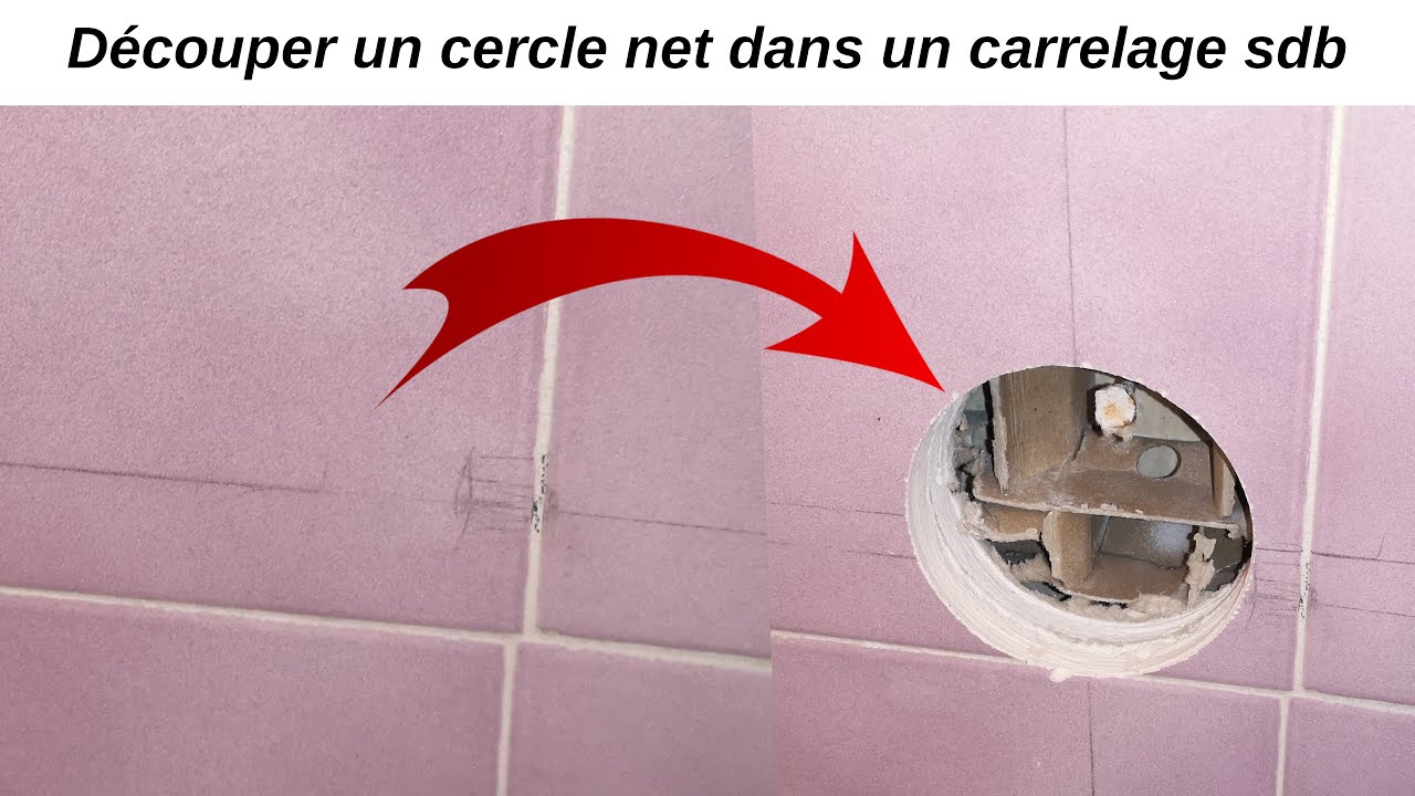 Comment découper un cercle propre et net sur un carreau de carrelage de salle de bain, faïence