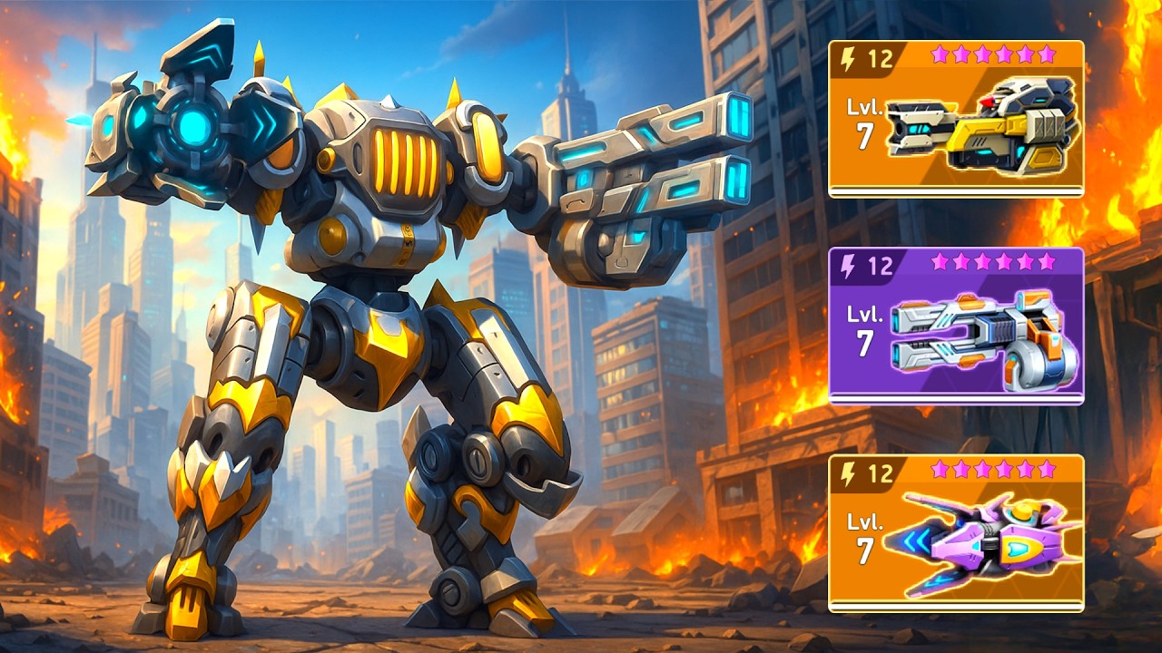 Redeemer with Viper 12, Howler 12, Quantum Gun 12 - Mech Arena