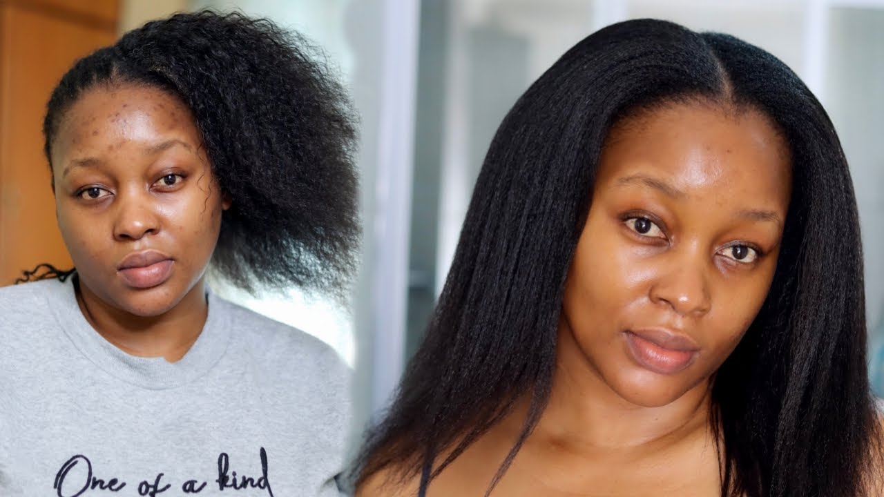 My relaxed hair WASH DAY ROUTINE after Protective style + length check