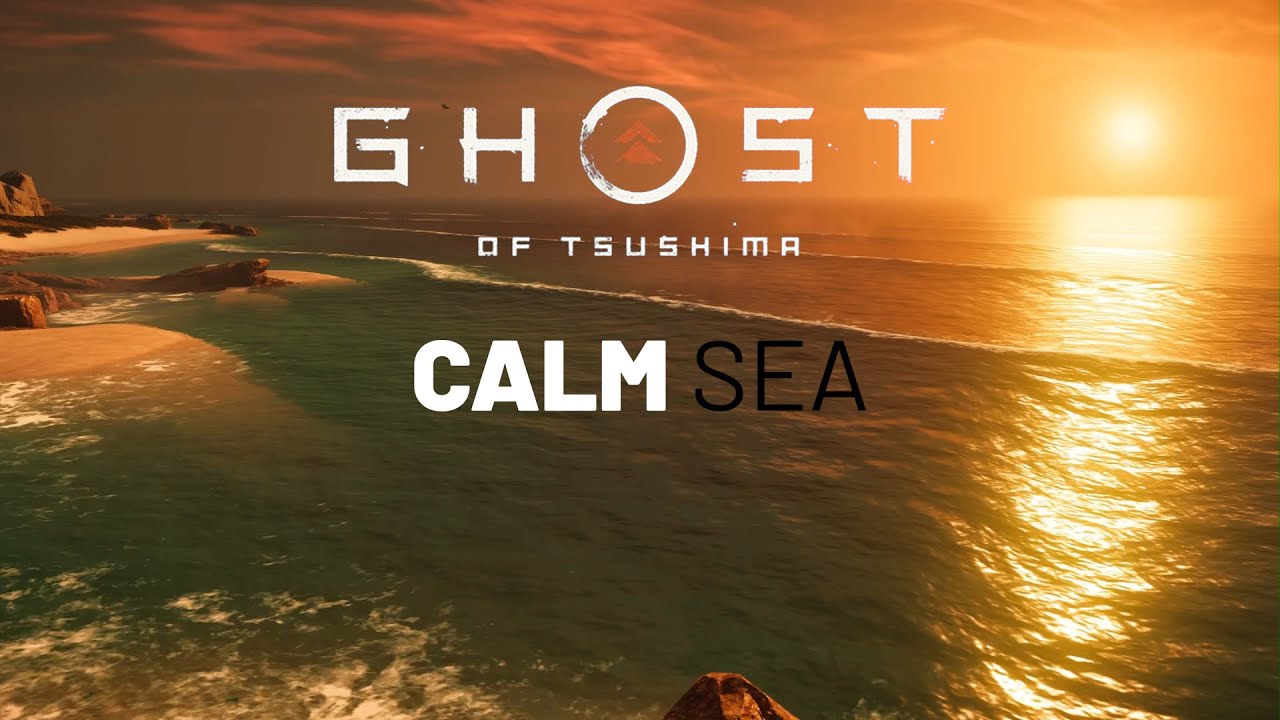 Calm Sea: Gentle Waves Hitting the Shore | Ghost of Tsushima (No Music)