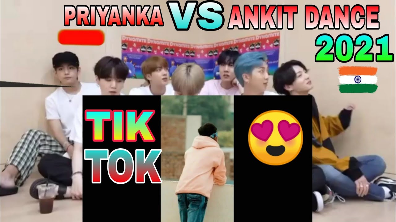 Priyanka mongia vs Ankit dancer tik tok video_tik tok video 2021_in bts reaction_for Koushik 👌