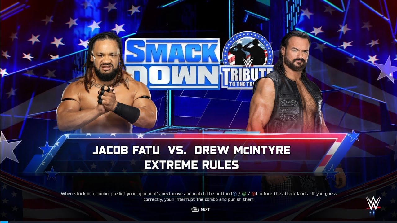 🤯DrewMcIntyre vs Jacob Fatu extreme Rules match 2k25 gameplay no commentary#wwe2k25#wwe #wwegameplay