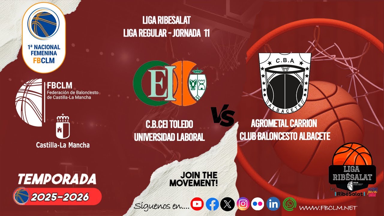 TEMP-25-26 | 1NAC.FEM-J11 | C.B. CEI TOLEDO UNIVERSIDAD LABORAL - AGROMETAL CARRION C.B. ALBACETE