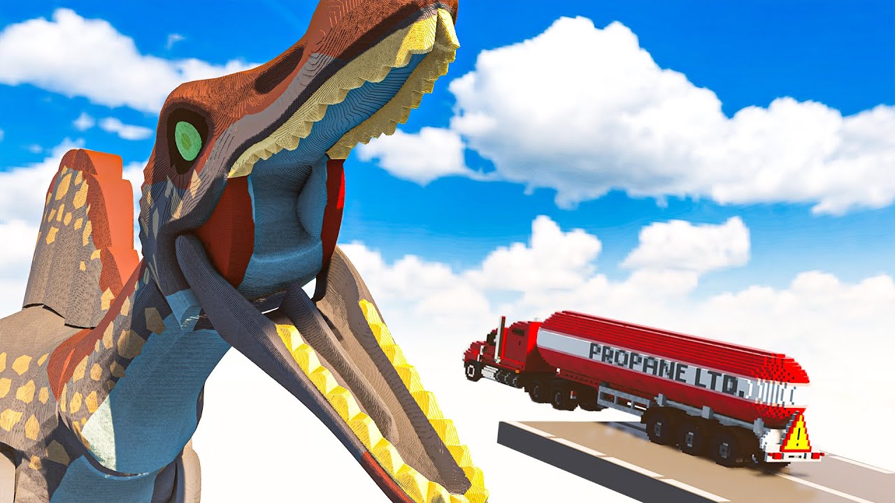 Cars vs Lego Spinosaurus | Teardown