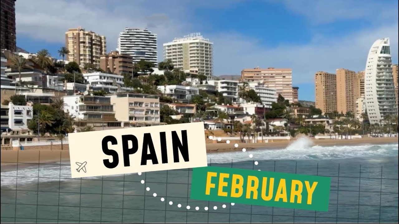 Benidorm, Playa Poniente 🌊 | Шум волн и панорама города без музыки 