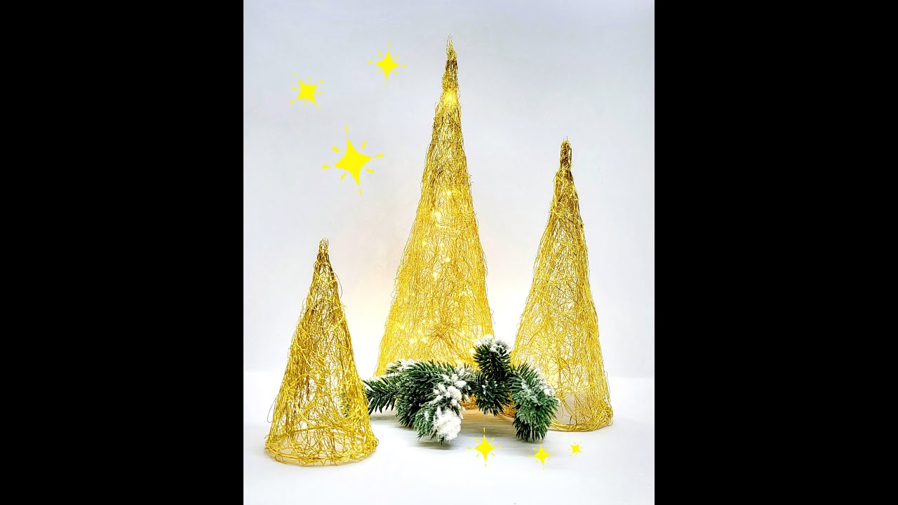 DIY / DRAHTBÄUMCHEN / dekorativer Drahtkegel