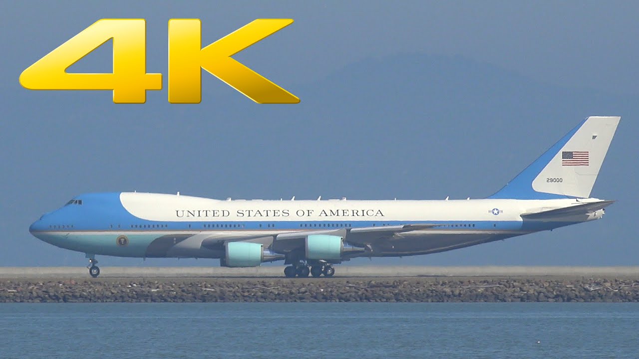 4K | Air Force One takeoff at San Francisco airport