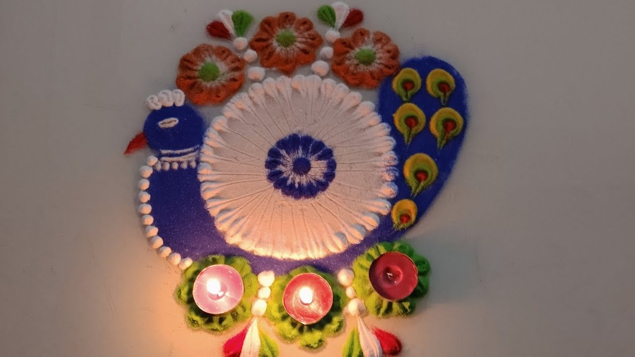 Very beautiful and attractive Republic day rangoli.🇮🇳 Easy Colourful Gantantra Divas rangoli design.