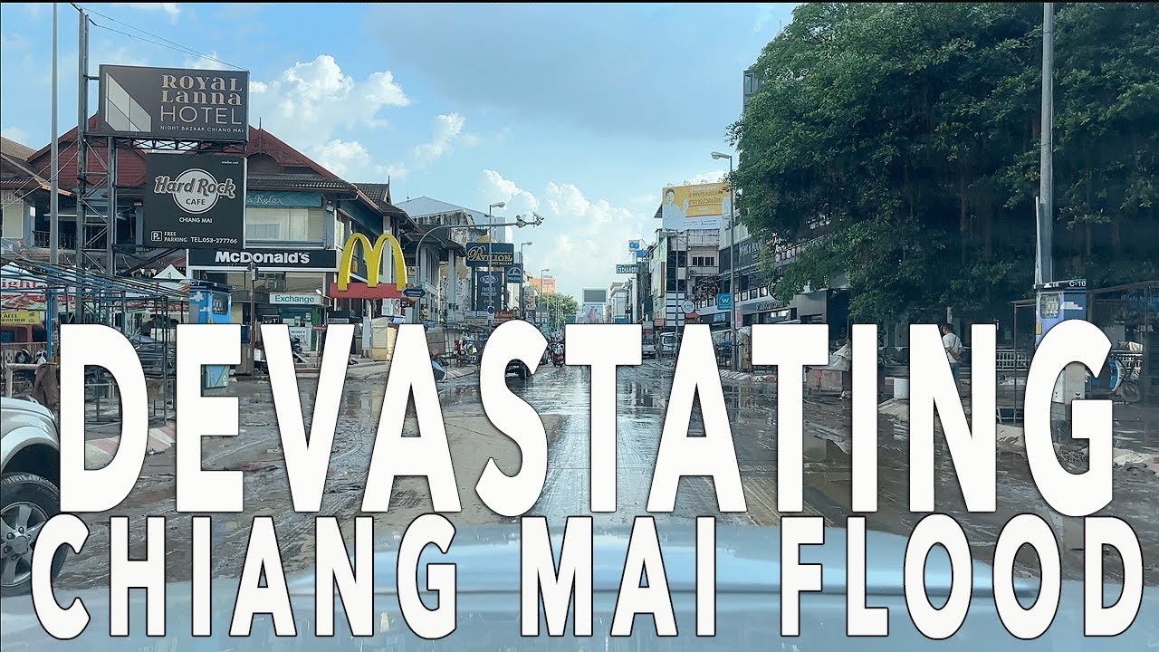 The day flood waters receded in Chiang Mai - Changkhlan Road Area - 7 Oct 24 #chiangmai #flood