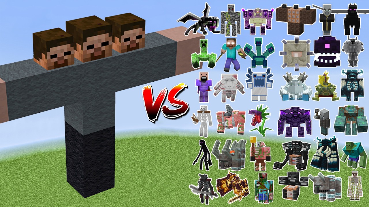DARK HEROBRINE vs All Minecraft Bosses - Minecraft Mob Battle