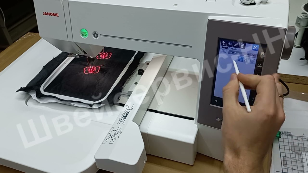 Общий вид и работа Вышивалка Janome MC 550E