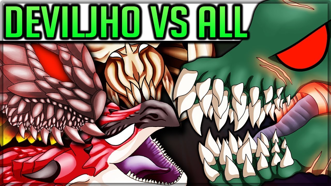 All Deviljho Turf Wars + Special Monster Interactions - Monster Hunter World! (With Pro and Noob)