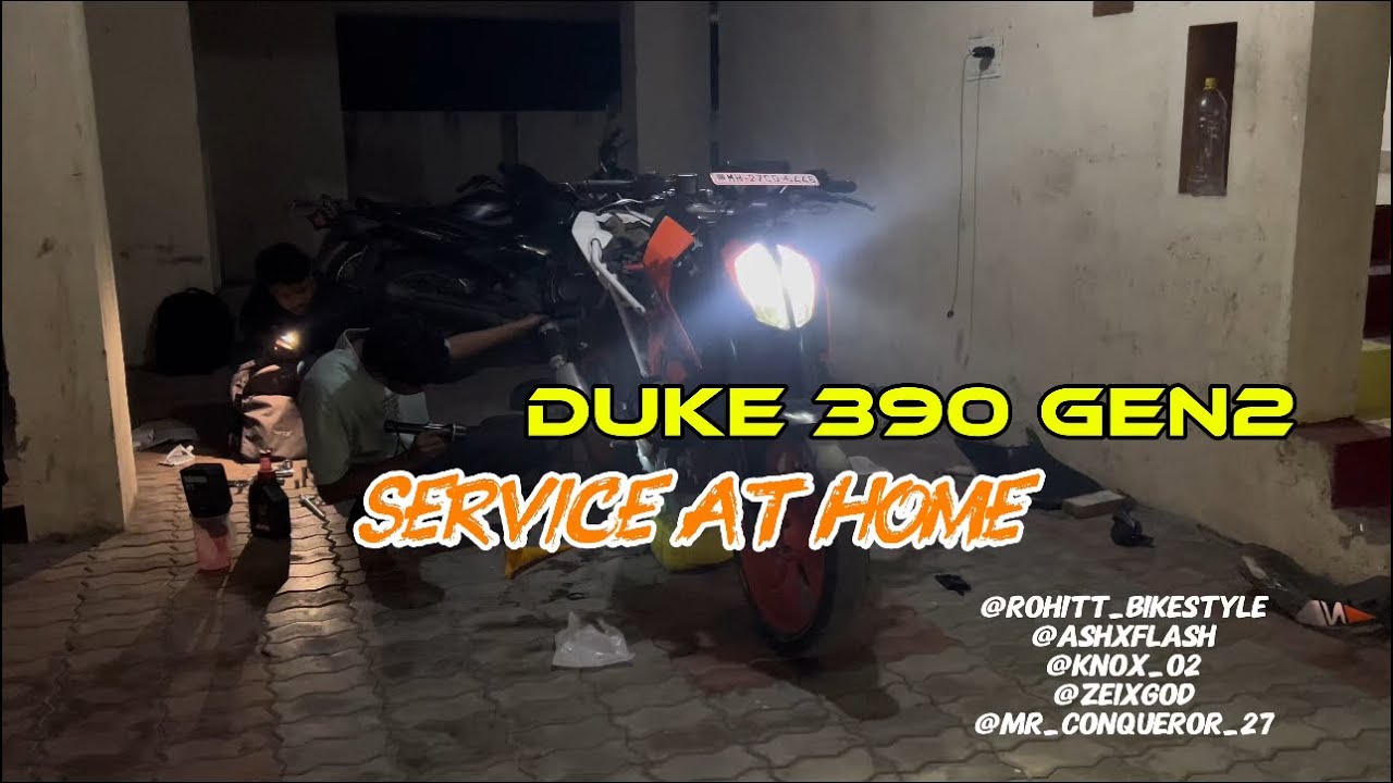 Duke 390 service at home | ktm duke 390 gen2 #service #ktmduke #duke390 #viral #bikeservicing #fun 