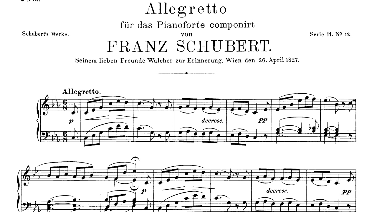 Schubert - Allegretto in C minor, D.915 - with score