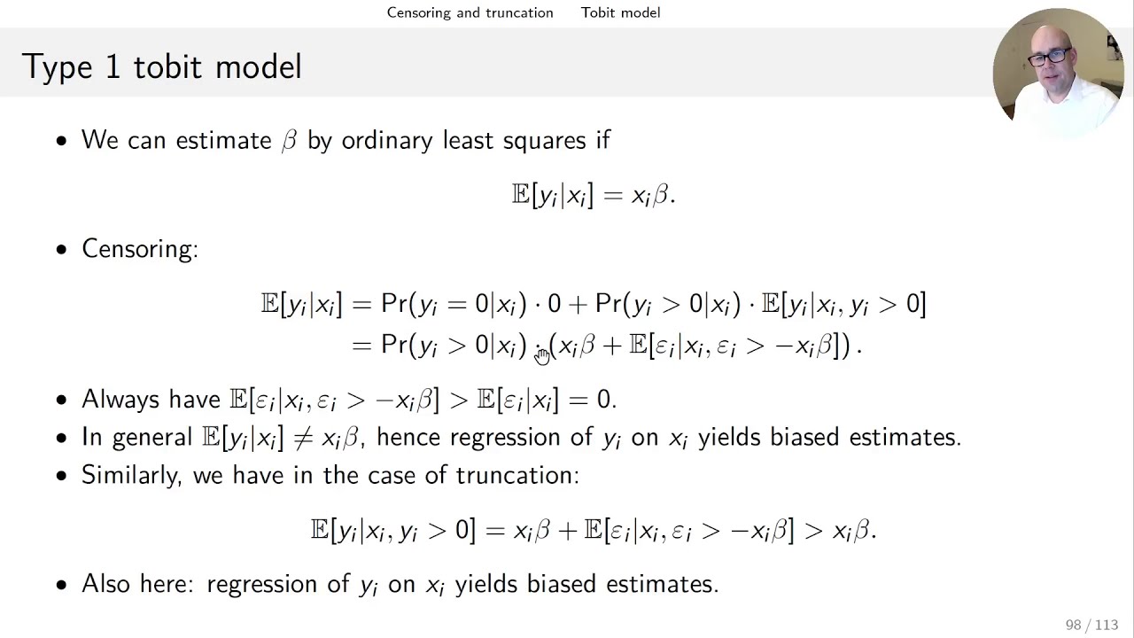 Econometrics for Ph.D. students: 8 Censoring and truncation