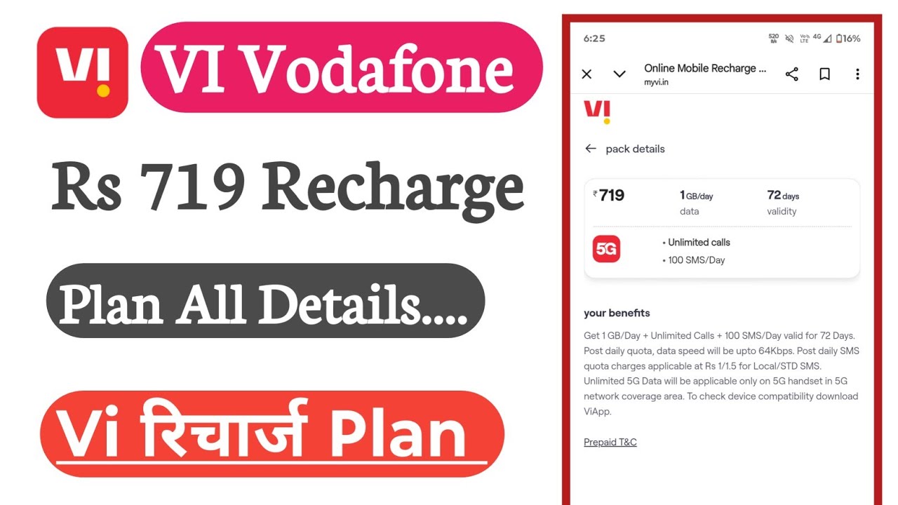 VI Rs 719 Unlimited Recharge Plan All Details Validity