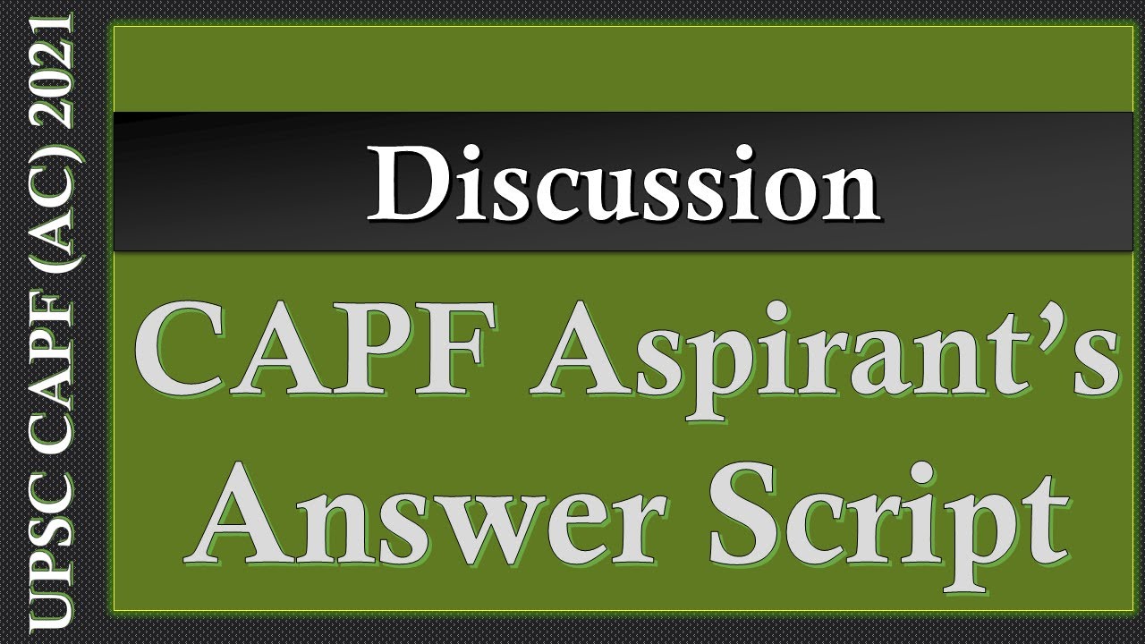 Khushveer Answer Script 21AC02 || UPSC CAPF Paper II | Online Test Series Programme