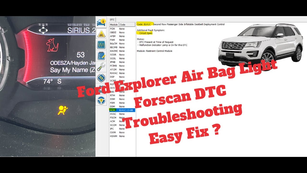 Диагностика и устранение кода неисправности подушки безопасности Ford Explorer Forscan
