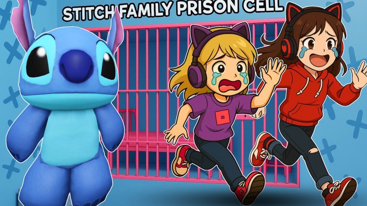 انجل وستيتش حبسونا في القفص الوردي والازرق 💖💙 🤣 روبلوكس ✨ roblox stitch Angel