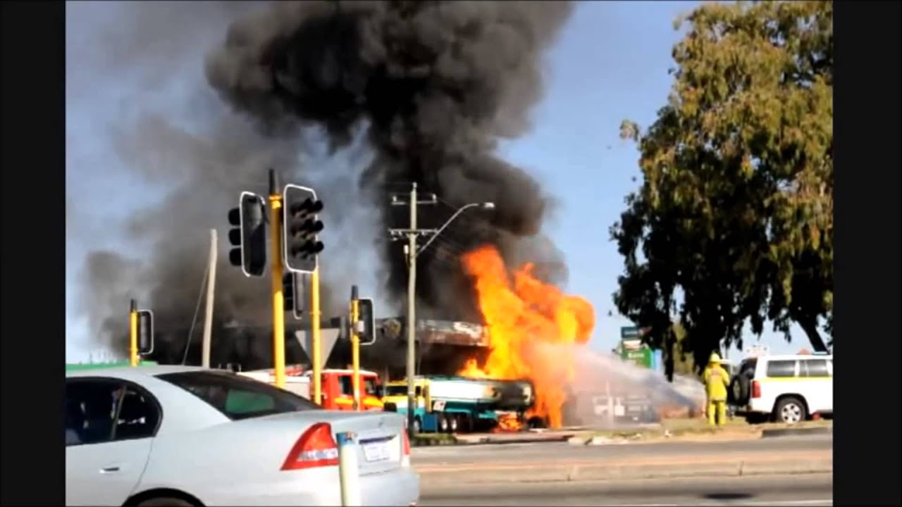 MADDINGTON WOOLWORTHS PETROL GAS STATION TANKER FIRE
