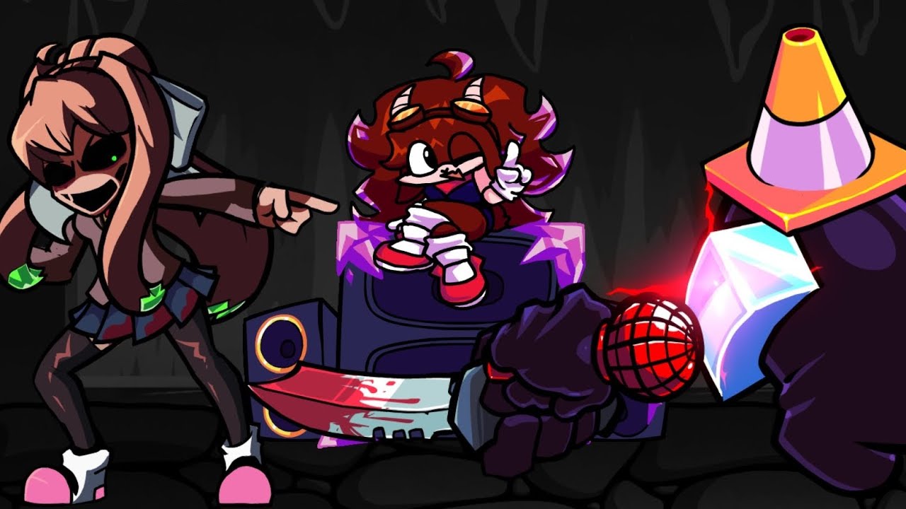 FNF cover: YCR Ghostlab but Monika.chr vs Black imposter