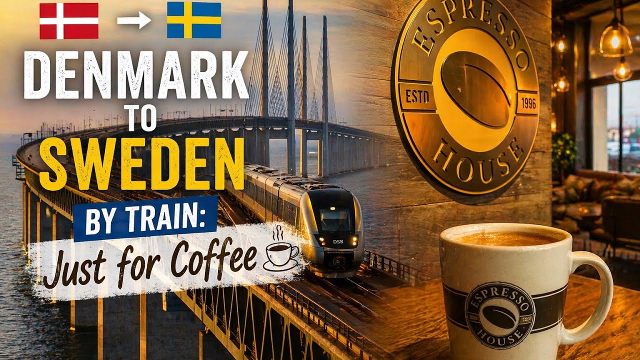 I take the TRAIN from Copenhagen Airport to Malmö Sweden | Crossing the Øresund Bridge for Coffee ☕️