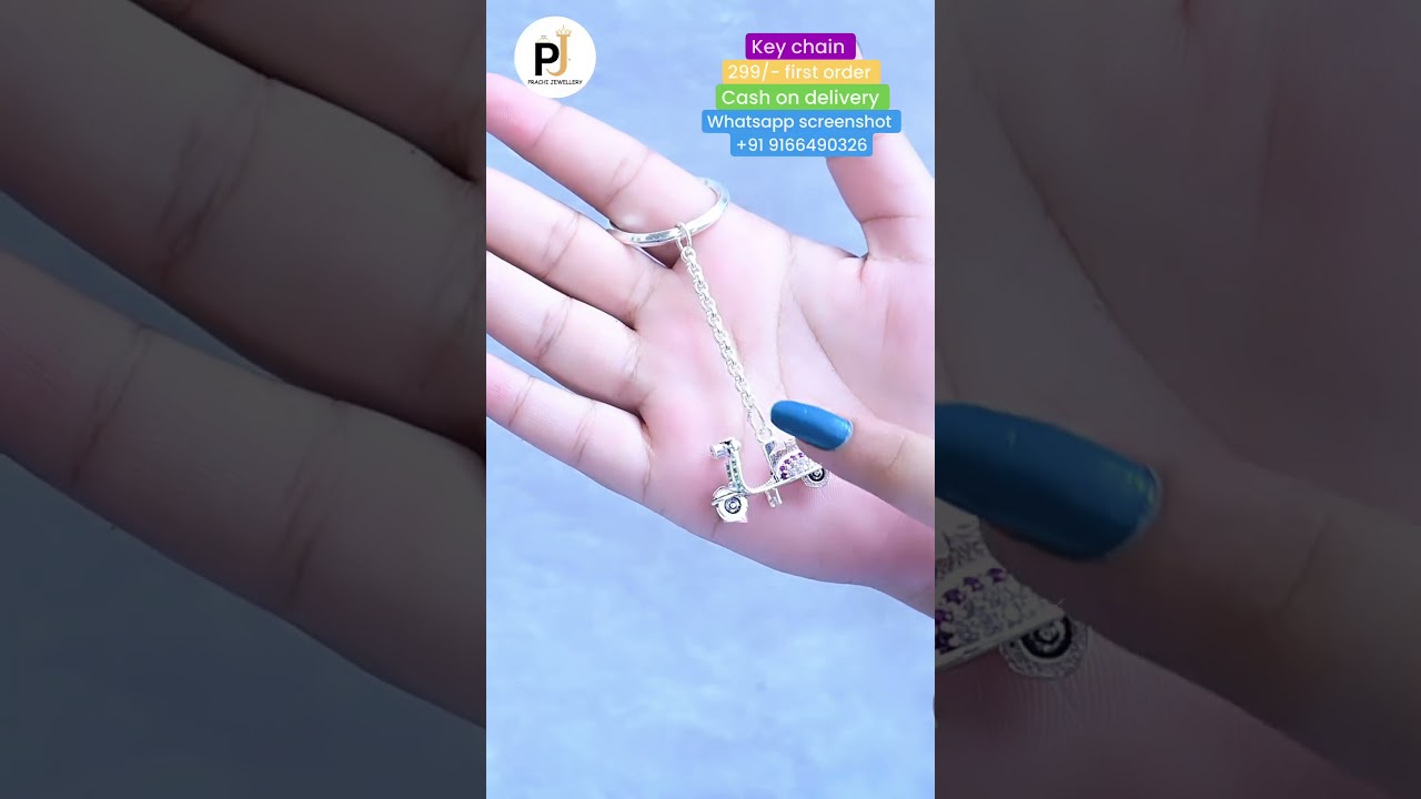 New designer silver key chain , with 60% discount instant first order 