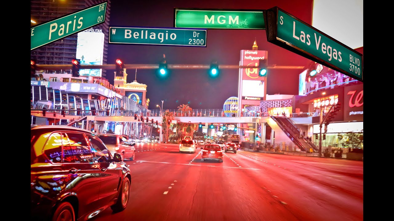 Driving the Las Vegas Strip, 2018, Night & Day, HD