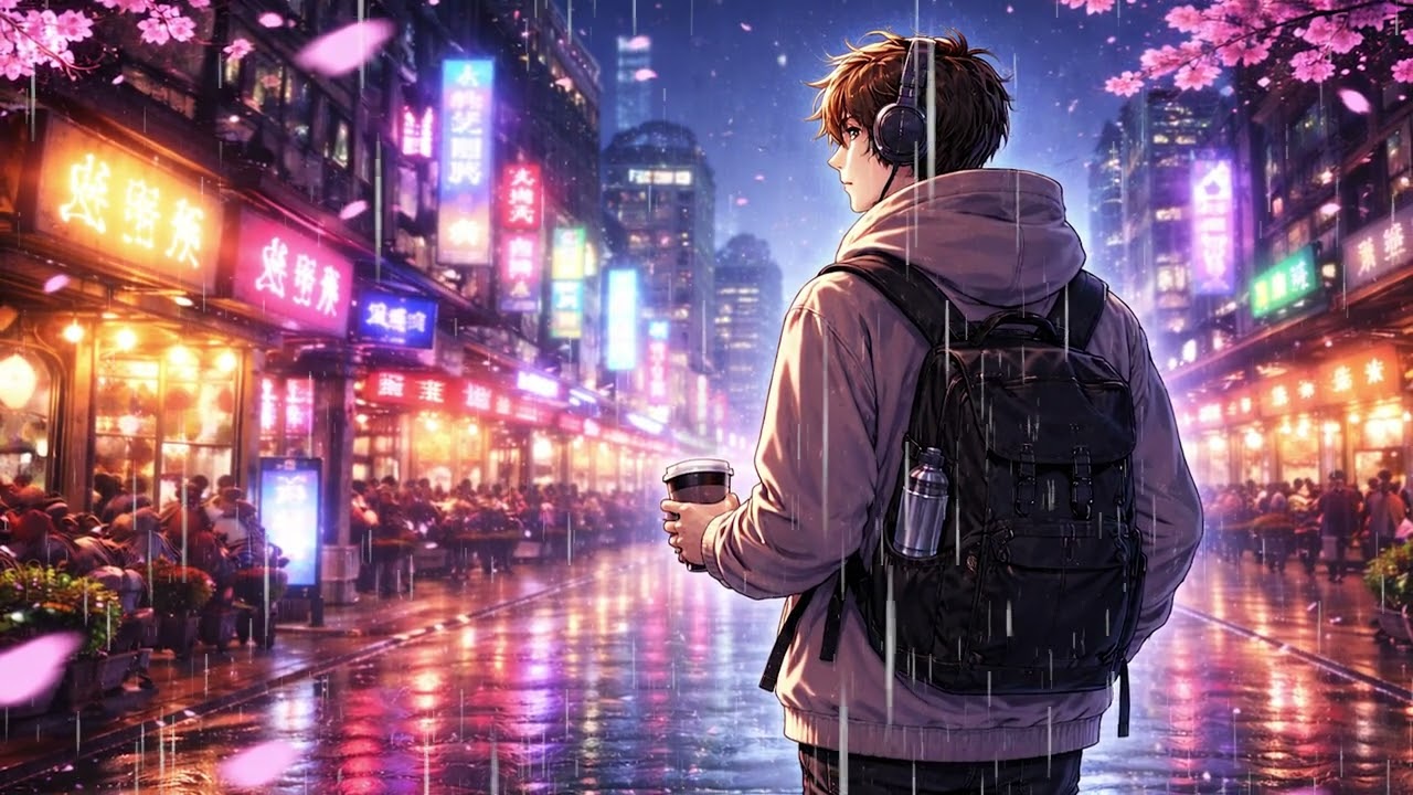 Seoul Rain Walk 🇰🇷 | Chill Night Beats