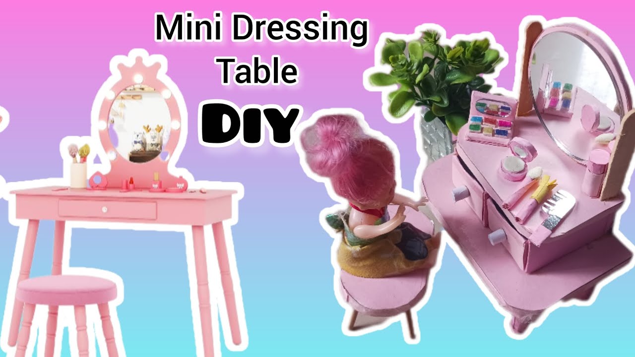 How to make Mini DressingTable with Cardboard|Mini Dressing Table Diy 
