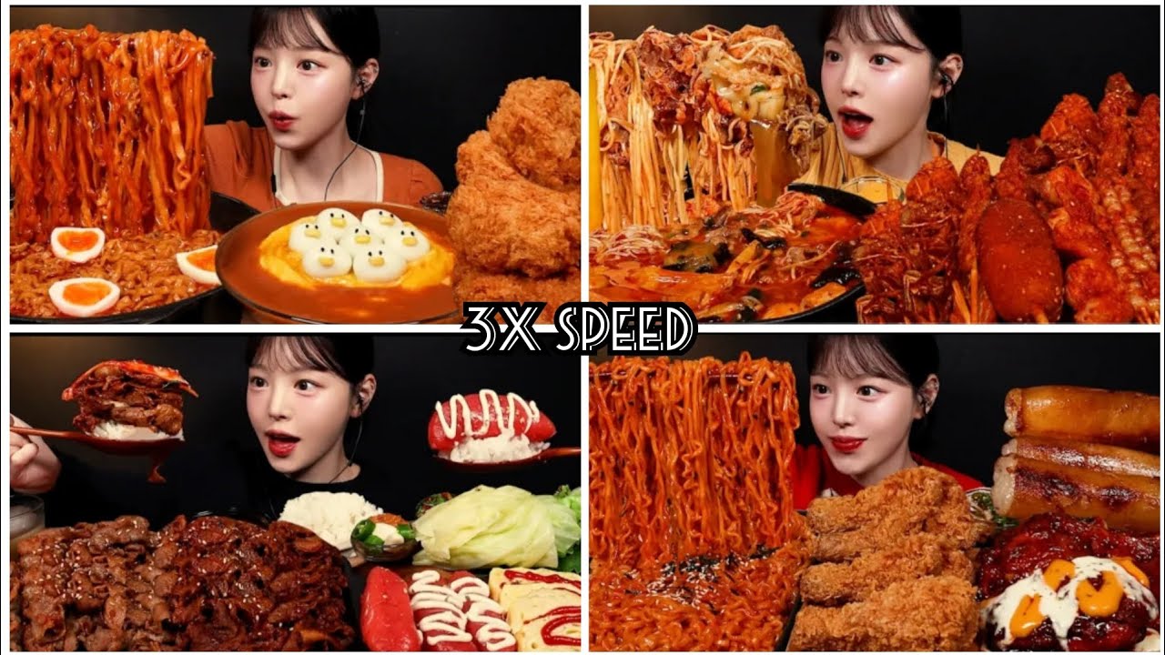 Asmr Mukbang_spicy Korean noodles_fried chicken#4millionviews